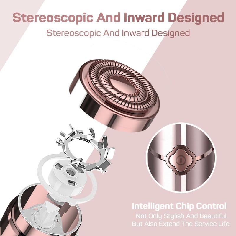 gurelax Facial Hair Remover for Women, Electric Face Shaver, Painless Lip & Chin Removal, Rechargeable Device with Velvet Bag - Image 2